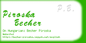 piroska becher business card